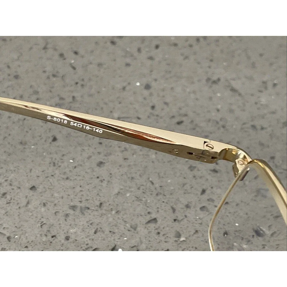 SUNFIRE EYEWEAR 54-16-145 S-8018 EYEGLASSES FRAMES ONLY gold rectangle full rim